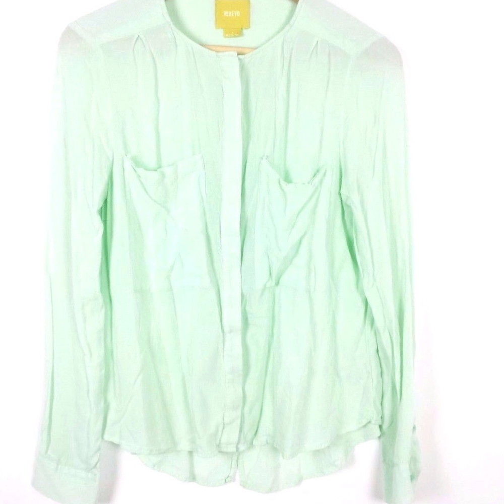 Anthropologie Maeve Light Green Dovetail Blouse